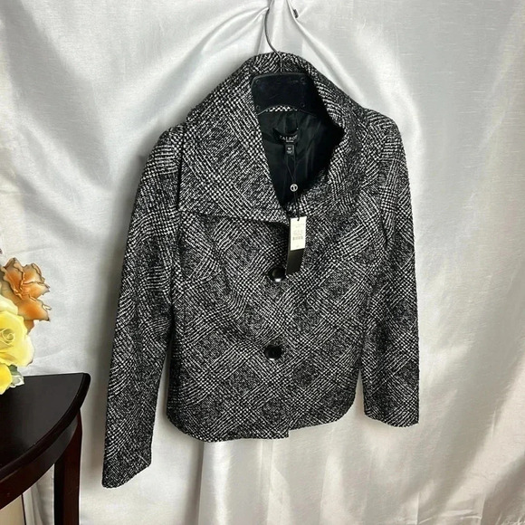 blazer,jacket,preppy clueless,crop wool blend  tweed,academia,herringbone, NWT - Picture 4 of 17